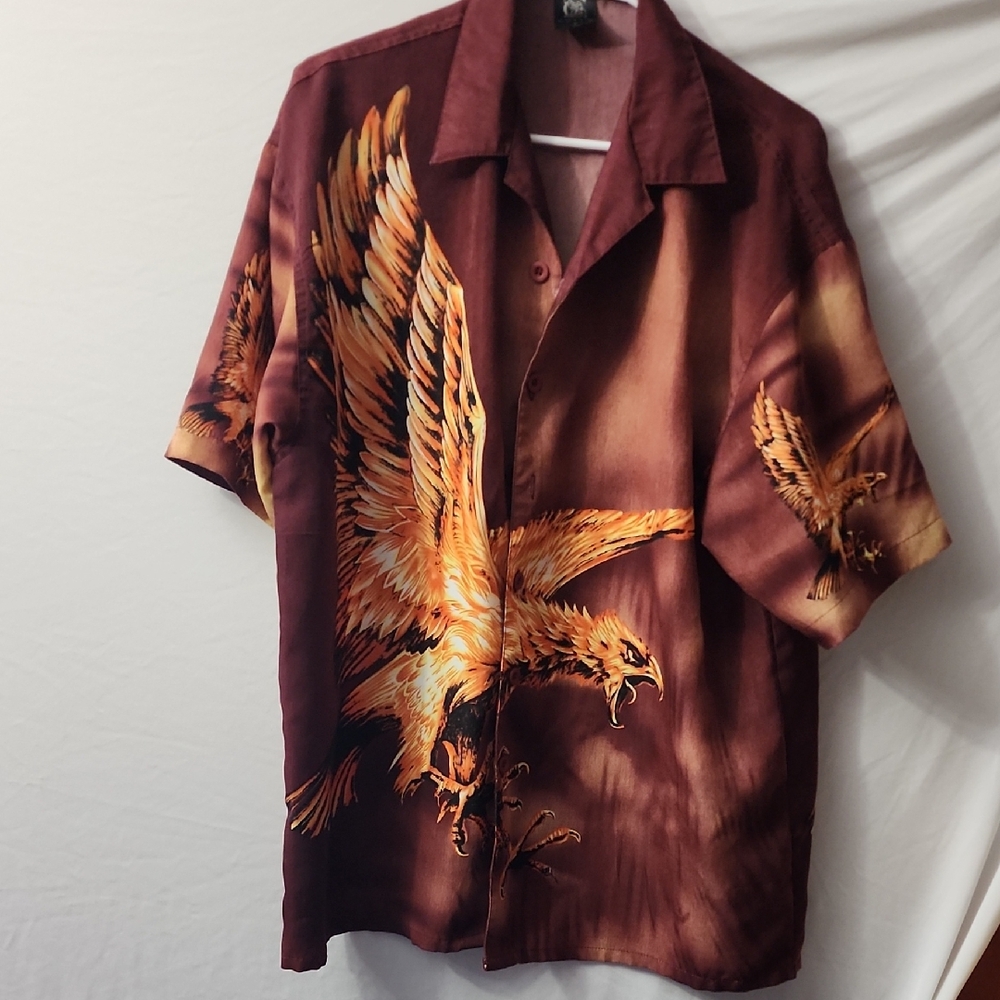 Men's Brown Eagle Print Shirt